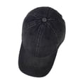 thumbnail image 4 of Classic Unisex Denim Adjustable Low Crown Baseball Cap – Plain Dad Hat Black, 4 of 7