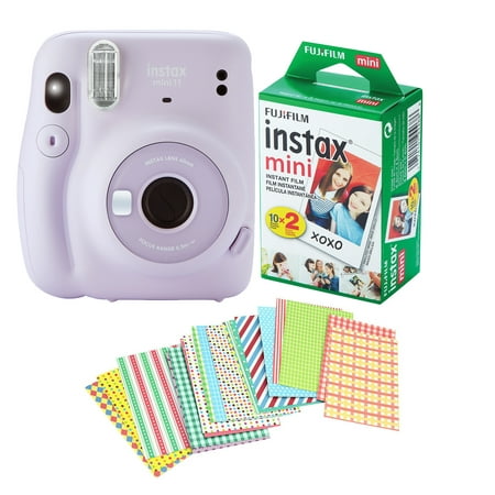 Image of Fujifilm Instax Mini 11 Camera with 20 Fuji Instant Films (Lilac Purple)