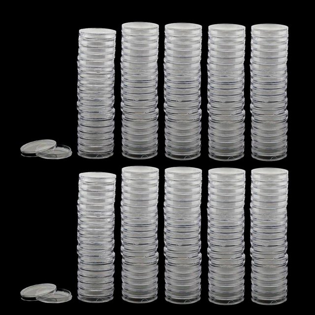 Cápsulas de Monedas con Forma forma forma forma de 200 Piezas, Cápsulas de Monedas de Plástico para Almacenamiento Hugo Soporte para cápsulas de monedas