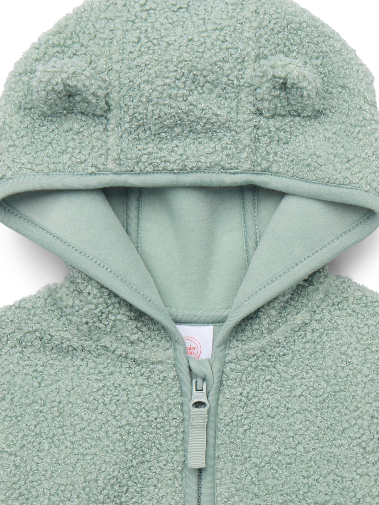 Wonder Nation Baby and Toddler Teddy Fleece Jacket with Hood, Sizes 12M-5T