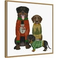 thumbnail image 2 of Amanti Art Christmas Dogs Ugly Sweater Competition Framed Canvas Wall Art Print, 2 of 7
