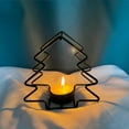 thumbnail image 2 of Christmas Tree Candle Holder Black Iron Metal Holiday Tealight Candle Stand Table Decoration Home Decor Gift, 2 of 7