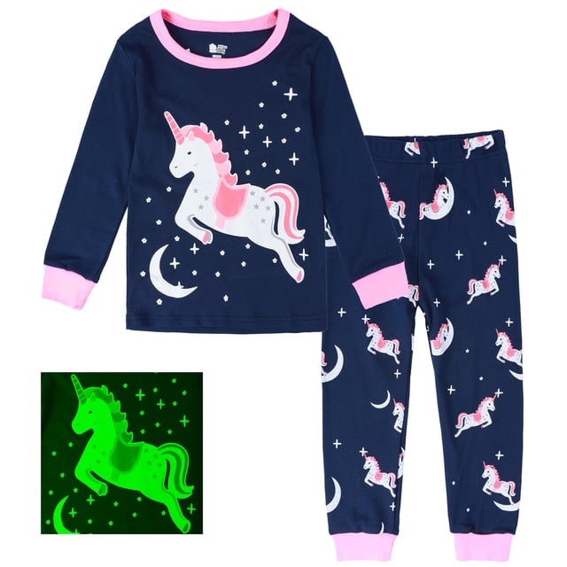Girls Unicorn Pajama Sets Girl Pijamas Kids Skeleton Glowing in the Dark Pyjamas Sleepwear Boys Halloween Pjs Walmart
