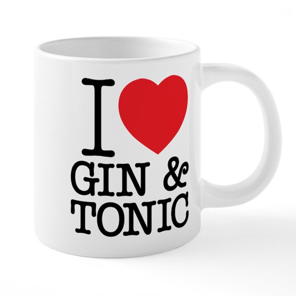 CafePress - I Love Gin And Tonic Mugs - 20 Oz White Ceramic Mega Mug