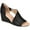 Black, variant on Womens Aretha Back Heel Zip Peep Toe Wedge Sandals, Widths Available
