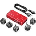 thumbnail image 1 of BESTEK International Power Adapter 250W, 220V to 110V Step Down Travel Voltage Converter with 4-Port USB Including US/AU/EU/UK//India/South Africa Plug Adapter (Red), 1 of 8