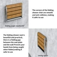 thumbnail image 4 of 18" Teak Folding Shower Seat,Foldable Shower Bench,Home Care Teak Shower Seat Bench for Inside Shower,Folding Shower Seat Bench,Wall Mount Shower Seat Bench Chair, 4 of 9