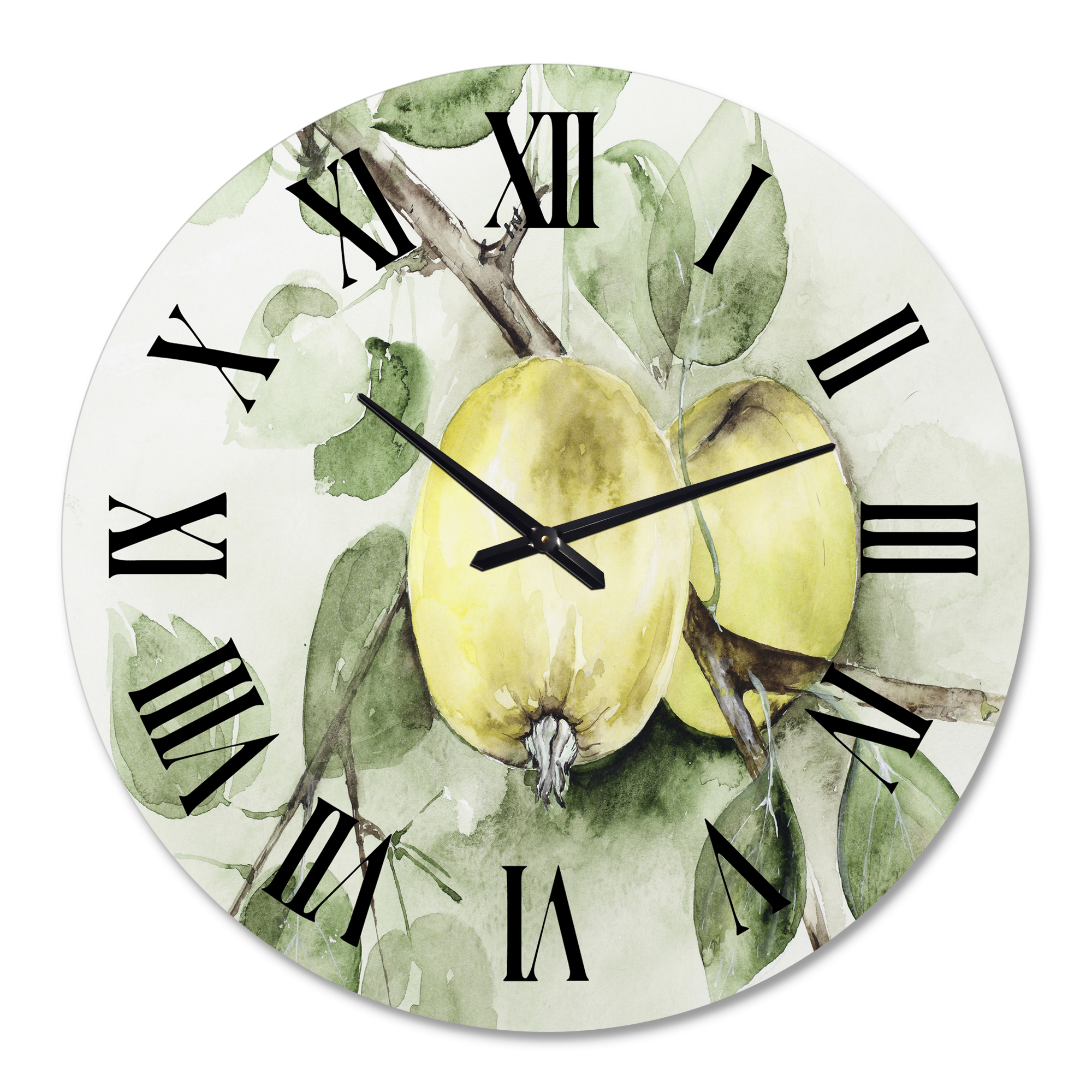 Designart 'Vintage Green Appels' Farmhouse Wall Clock