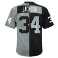 thumbnail image 4 of Men's Mitchell & Ness Bo Jackson Black/Silver Las Vegas Raiders Big & Tall Split Legacy Retired Player Replica Jersey, 4 of 4