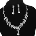 thumbnail image 2 of MasteelfCA Rhinestone Decorated Wedding Bridal Necklace Earrings Set (Sliver), 2 of 5
