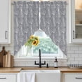 thumbnail image 6 of Paisley Swag Curtains for Kitchen/Bedroom/Living Room, Vintage Mediterranean Abstract Texture Gray Blue Scalloped Curtains 63 Inch Long, Window Swag Topper Curtains Valances 2 Panels Set 36"x63", 6 of 8