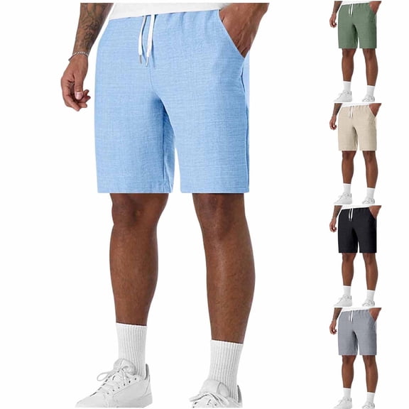 EOYWHK Men Running Shorts with Pockets Drawstring Outdoor Jogging Shorts Men Soft Lightweight Breathable Relaxed Fit Shorts for Men Army Green, Size L