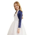 thumbnail image 2 of inhzoy Kids Flower Girls Sparkly Sequins Bolero Shrug Long Sleeve Cropped Cardigan,Sizes 4-16 Navy Blue 8, 2 of 9