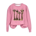 thumbnail image 3 of Pxxlle Sweatshirts for Women Trendy Funny Graphic Pullover Tops Fall Long Sleeve Sweatshirts Casual Round Neck Clothes Pink XXL, 3 of 5