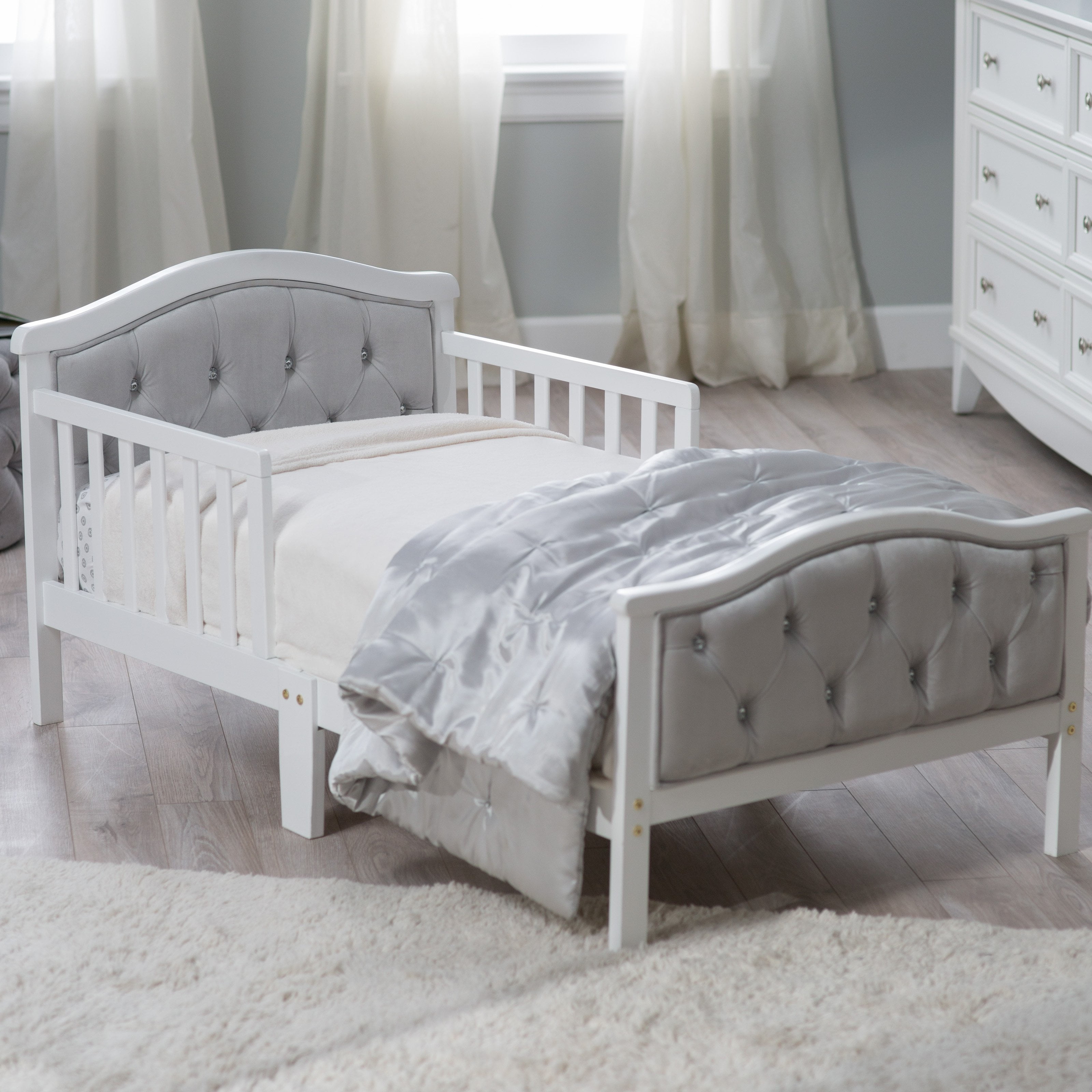 Orbelle Upholstered Toddler Bed Grayfrench White Walmartcom - orbelle upholstered toddler bed grayfrench white walmartcom -