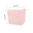 thumbnail image 2 of Bolsas de maquillaje de triángulo con rayas amigables para viajar, 1 Pc, color rosa, corduroy, 2 of 5