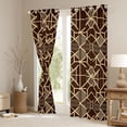 thumbnail image 3 of Homewish Fashion Buffalo Plaid Blackout Curtains Set of 2 (52x84 Each), Brown Gold Abstract Window Curtains, Teens Adult Men Women Curtains and Drapes, Black Out Curtains Decor, 3 of 6