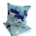 thumbnail image 3 of Set of Two 16" X 16" Blue and Gray Butterfly Blown Seam Floral Indoor Outdoor Throw Pillow, 3 of 7