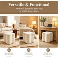 thumbnail image 4 of Casa Pura Furniture Ottoman Clover-Shaped Off-White Velvet 250 lb Capacity 15.7 in, 4 of 7