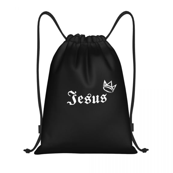 Jesus Is King Drawstring Backpack Sports Gym Sackpack With Water Resistant String Bag For Women Men
