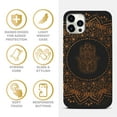 thumbnail image 4 of Case Yard Wooden Case for iPhone-12/12-Pro Soft TPU Silicone cover Slim Fit Shockproof Wood Protective Phone Cover for Girls Boys Men and Women Supports Wireless Charging Hamsa Hand Mandala Design, 4 of 7