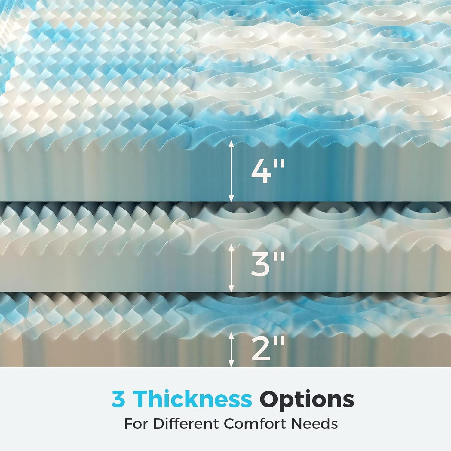 2 inches Full Size Gel Memory Foam Mattress Topper,Pressure Relief for Back Pain