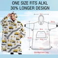 thumbnail image 4 of Oversized Wearable Blanket Hoodie,Cartoon Construction Vehicles Roads White Pattern Sherpa Blanket Hoodie with Super Pockets,Super Warm Fuzzy Pullover for Women & Men, 4 of 6