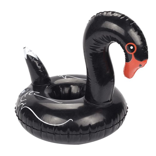Dalazy Cup Coaster Swimming Pool Inflatable Cup Holder Pool Party PVC Beverage Bottle Coaster, Black Bird