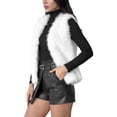 thumbnail image 4 of INSPIRE CHIC Women's Faux Fur Vest Sleeveless Open Front Cardigan Fuzzy Coat Winter Soft Waistcoat Jacket Outwear Small White, 4 of 6
