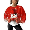 thumbnail image 2 of WXLWZYWL Womens Ugly Christmas Sweater Funny Sweatshirts Holiday 3D Print Trendy Cute Long Sleeve Pullover 2024 Loose Christmas Sweaters Pullover, 2 of 6