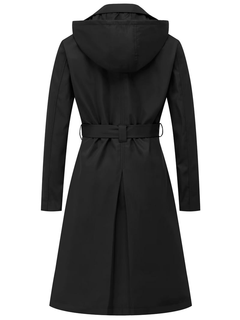 Chrisuno Long Trench Coat Women Spring Dress Jackets Coats Double-Breasted  with Belt Black M - Walmart.com