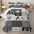 thumbnail image 2 of Castle Fairy Goth Collage Twin Quilt Set,Crow Rose Skeleton Butterfly Twin Coverlet Set,Gray Black, 2 of 7