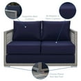 thumbnail image 6 of Modway Aura 4 Piece Outdoor Patio Wicker Rattan Set in Gray Navy by Modway, 6 of 7