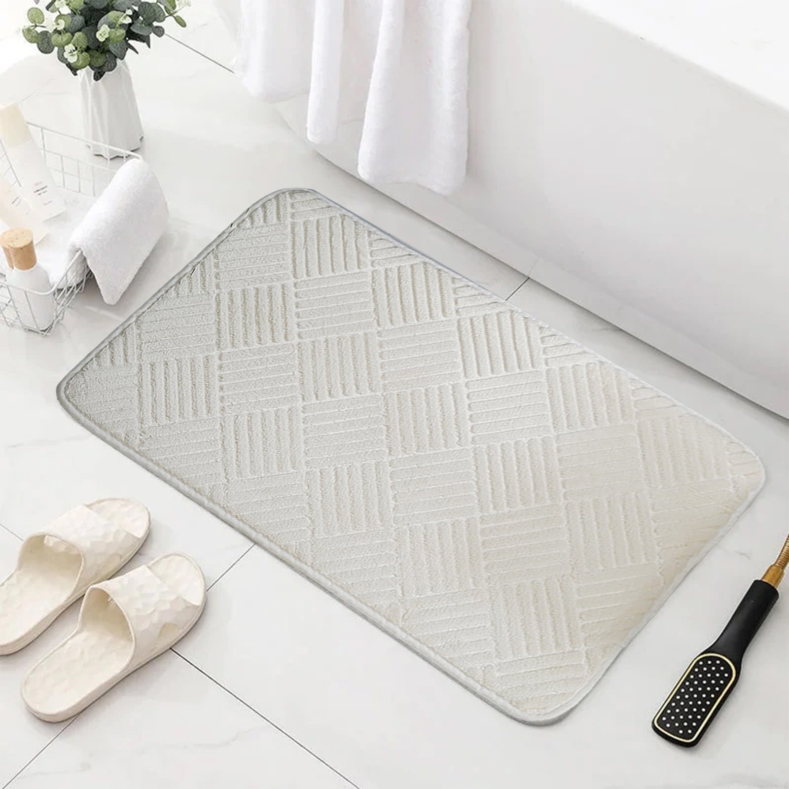 VQPeo Front Door Mat, Dirt Trapper Welcome Mat for Outdoor Indoor, Waterproof Doormat, Durable Machine Washable Entry Rug for Back Door Outside Patio Porch