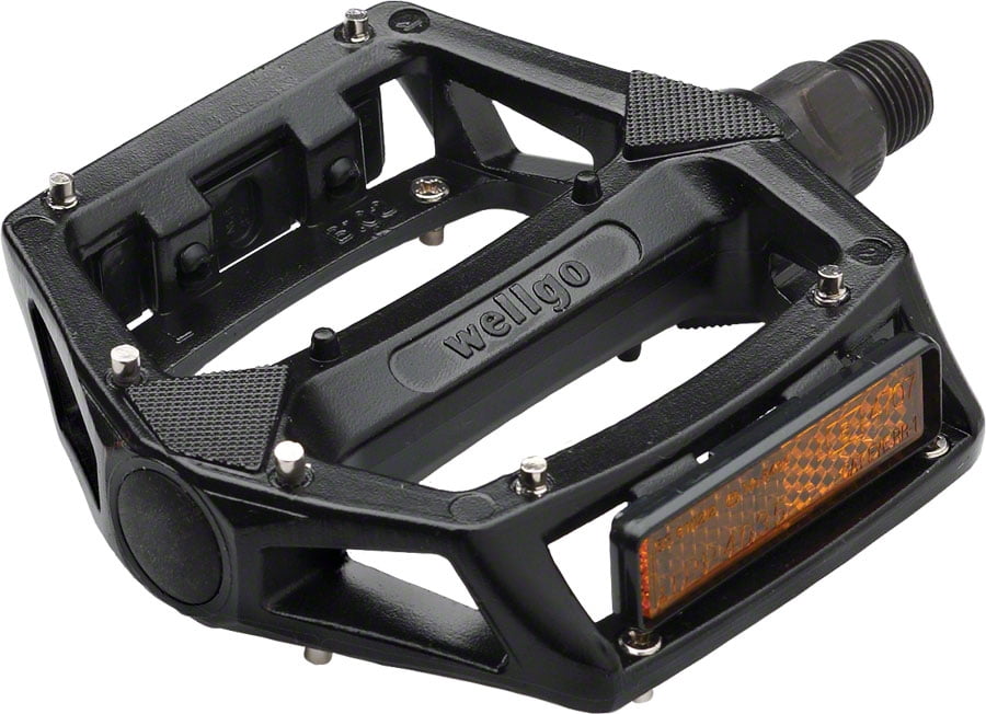 Wellgo LU-A52 BMX Platform Pedals - 9/16" Spindle, Sealed Bearings, Black