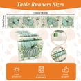 thumbnail image 2 of Fall Table Runner 13x72 Inch Green Pumpkins Eucalyptus Leaves Harvest Farmhouse Autumn Table Decor Thanksgiving Seasonal Linen Style Waterproof Kitchen Dining Table Decoration Indoor Outdoor, 2 of 6