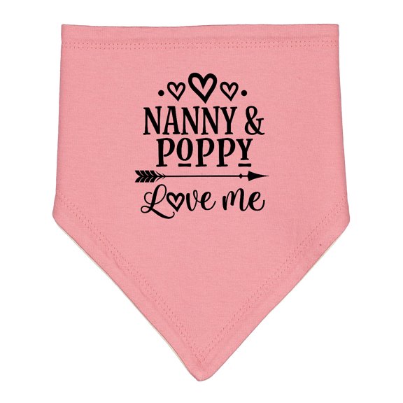 Inktastic Nanny and Poppy Love Me Baby Bandana Bib