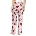 thumbnail image 3 of Picia Ladybugs And Flower Womens Soft Woven Cotton Elastic Waistband Sleep Pajama Pant Lounge Sleep Pant With Pockets And Drawstring-X-Large, 3 of 9