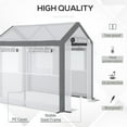 thumbnail image 4 of Outdoor Storage Shed Outsunny 8' x 6' x 7.5' Walk-In Greenhouse, Outdoor Gardening Canopy with 6 Roll-up Windows, 2 Zippered Doors & Weather Cover, White,Garden Storage Shed, 4 of 8