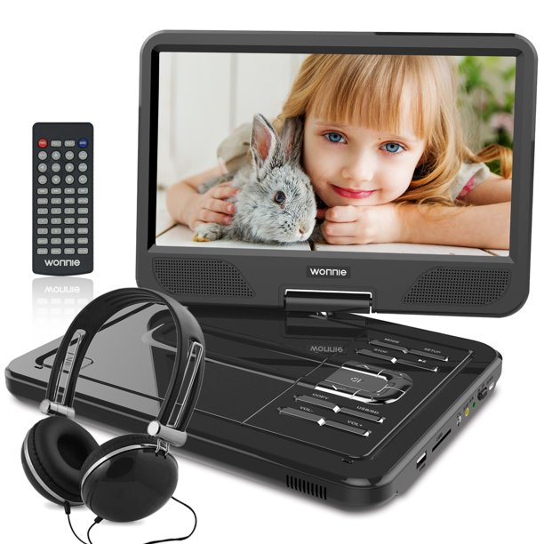 Wonnie Premium 12.5” Portable DVD Player with 10.5” HD Swivel Screen
