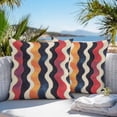 thumbnail image 4 of Outdoor Pillow Cover Pink Yellow Blue Stripes Wave Set of 2 Waterproof Throw Pillowcases Modern Art Decorative Patio Furniture Pillows for Couch Garden Indoor & Outdoor Use, 4 of 9