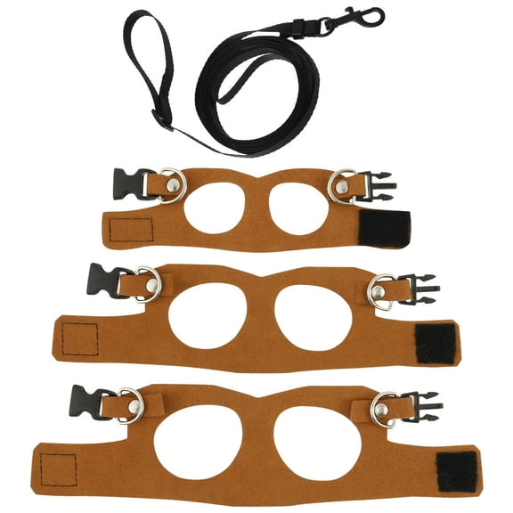 3 Pack Bearded Dragon Harness and Leash Set Adjustable Soft Leather Lizard Harness 3 Sizes with Leash for Bearded Dragon Lizard Squirrel