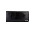 thumbnail image 1 of Piel Genuina Cartera Mujer Largo Lujo Patrón De Color Negro Diseño De La Tela Rayas, 1 of 4