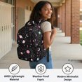 thumbnail image 4 of FUIALDOLG Watercolor Galaxy & Celestial Pattern Compartments School Bag for Hiking Daily, Multi-Pocket Large Capacity 600D Polyester Multi-pocket Bookbag, 4 of 9