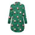 thumbnail image 4 of Yuyamidu Santa Claus Button Down Nightgown with Pockets Green Nursing Nightgowns for Women Plus Size 2XL Xmas Tree Long Sleeve Sleep Dress Christmas Boyfriend Pajamas, 4 of 7