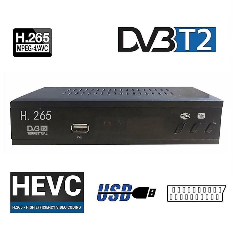DVB T2 HEVC 265 Digital TV Tuner DVB-T2 265 1080P HD Decoder USB Terrestrial TV Receiver EPG Set Top Box,EU Plug