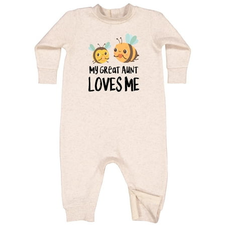 Inktastic Bees My Great Aunt Loves Me Baby Fleece Romper