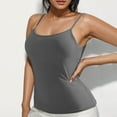 thumbnail image 4 of Taqqpue Womens Built-in Bra Tank Tops Sleeveless Casual Shirts Ribbed Fitted Spaghetti Strap Top Padded Sports Bra Fitness Workout Running Shirts, 4 of 5