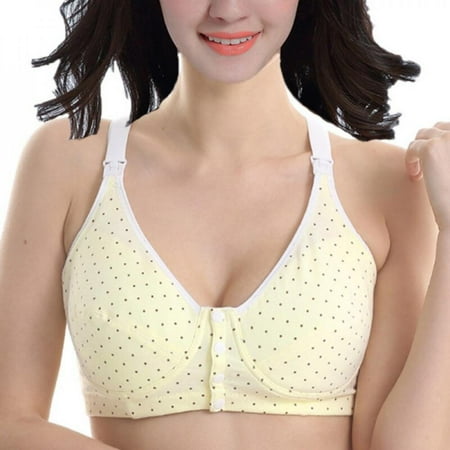 

Promotion Big Clear! Women Skin-friendly Easy Wear Buttons Bras Sagging Bra Nursing Women Underwear Cut Dot Printing Bras Dropshipping Pluz Size