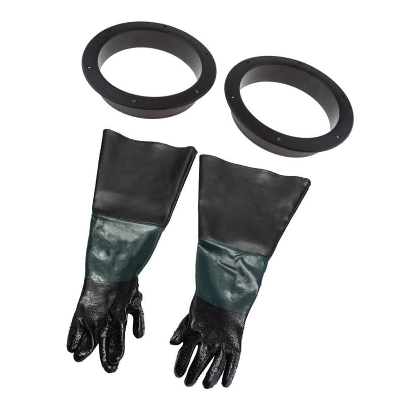 24'' Replacement Gloves W/ Holder for Sand Blasting Cabinet SandBlasting Blast 